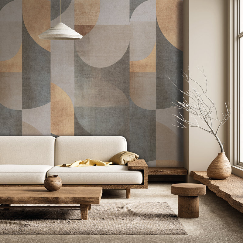 Papier peint abstrait arc, Brown