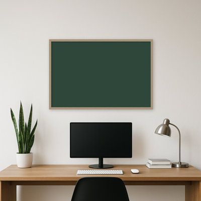 Tableau mural en tissu encadré, 37 x 25 cm, motif vert forêt.