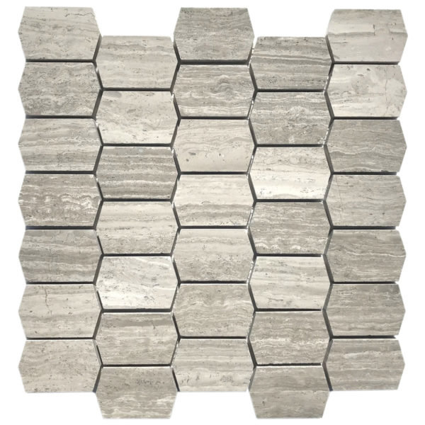 Wooden Gray Adelaine Honed Mosaic