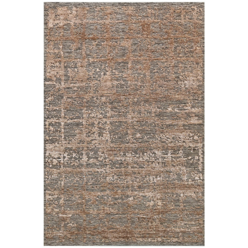 One-of-a-Kind Rectangle 4' x 6' Area Rug in Gray/Copper