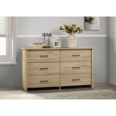 Commode 6 tiroirs avec poignées en métal