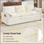 Ensemble de canapés modernes avec coussins rembourrés et moelleux avec coussins à double couche et poches de rangement latérales pour le salon, beige-1289604420-1289604421