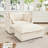 Upholstered Slipcovered Armchair With Ottoman,Deep Seat Armchair W/ Wide Ottoman For Living Room,Armchair Sets With Large Soft Pillows(Set Of 2),Chenille Fabric-1017796684