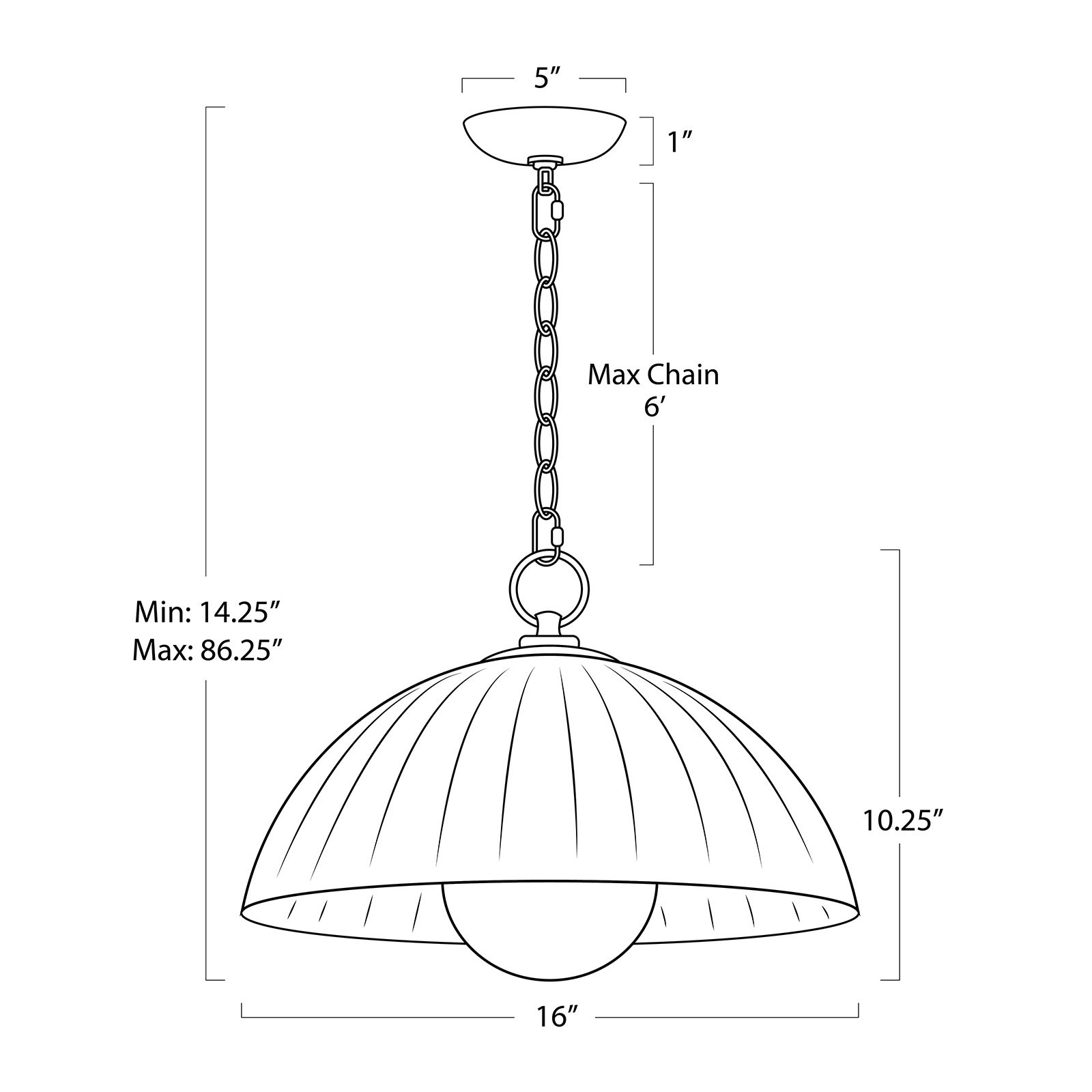 Dariel Dimmable Single Light Pendant
