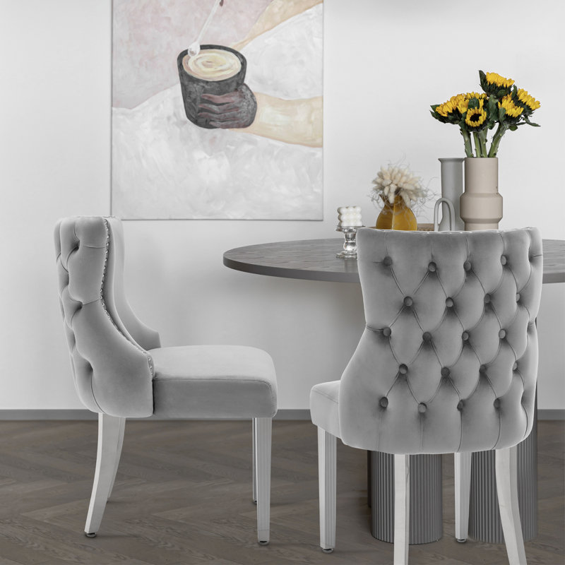 Chaise de salle à manger Fujiye, Gris clair