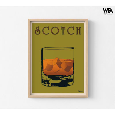 Vintage Scotch Poster Print, Framed Whiskey Wall Art, Man Cave Decor, Scotch Whiskey Print, Whiskey Lover Art Poster, Framed Wall Art 5463