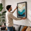 Flowing Waves Coastal - Framed Print-1928741397-1928741393