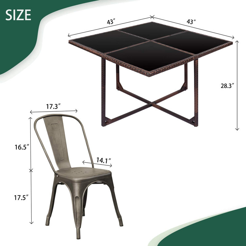 Fransje 8 - Person Patio Dining Set with Rectangular Table