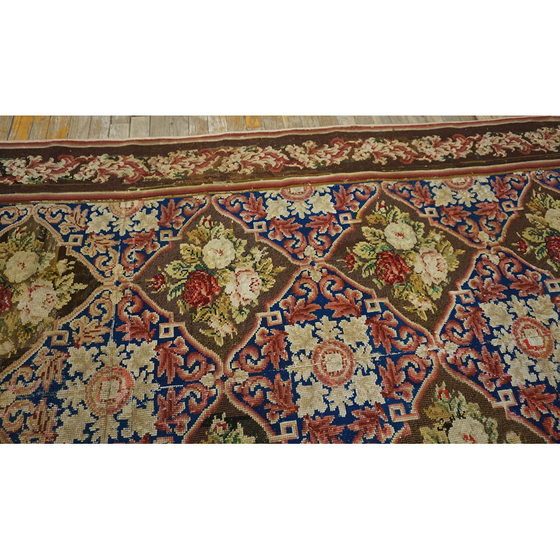 Antique Wool Blue Flat Weave Rug
