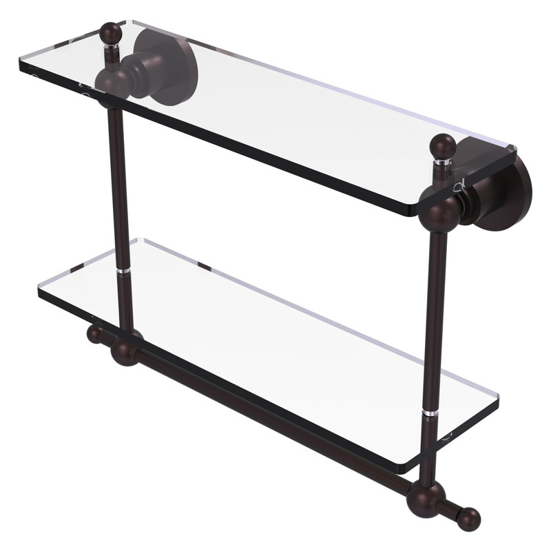 Lera 2 Piece Tiered Shelf with Towel Bar, Antique Bronze