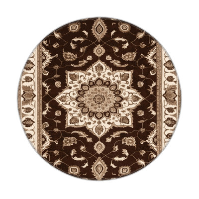 Tabriz Brown Indoor and Outdoor Area Rug