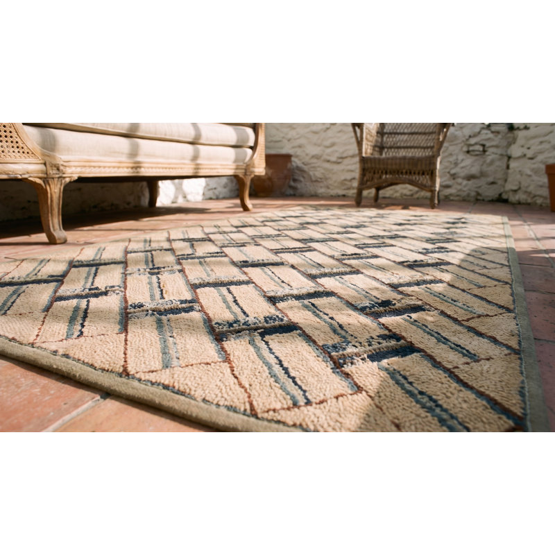 Ivory American Antique Hooked Wool Small Scatter Size 1930s Rug