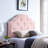 Twin Sized Upholstered Headboard In Blush, Accented With Impressive Button Stitching And Nailhead Trim Fascinating Diamond Stitch Stylish