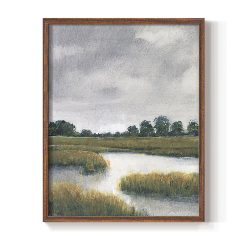 Salt Marshes II, reproduction encadrée - bois massif, Brun, H 10 po x l 8 po