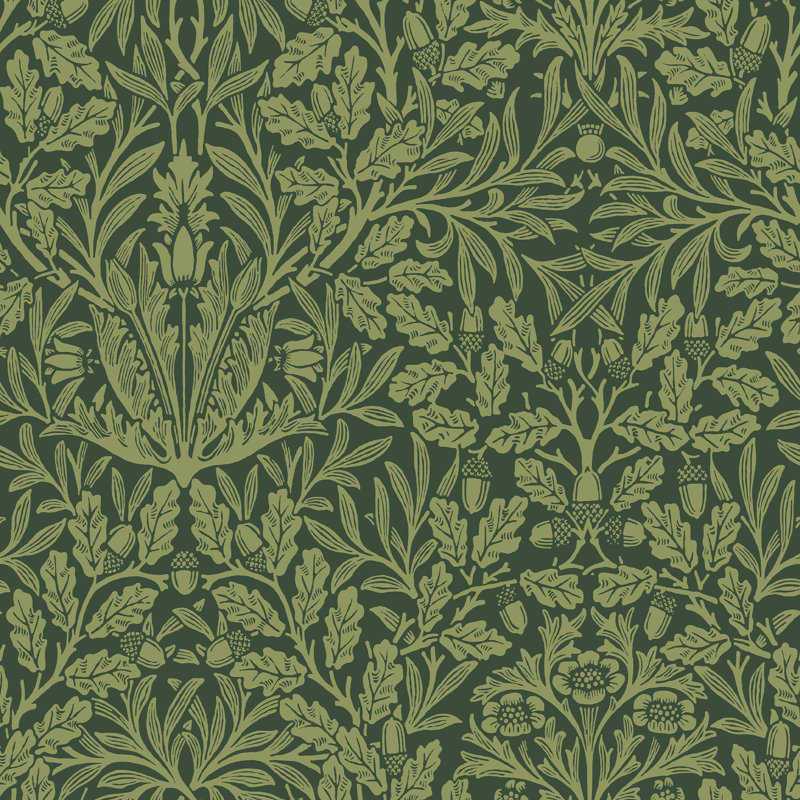 10m x 0.52cm Matte Non-Pasted Wallpaper Roll, Green