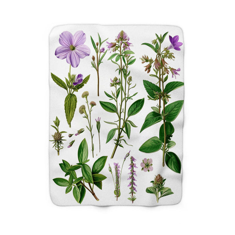  Couverture Herbal Garden Doodles, Grand lit