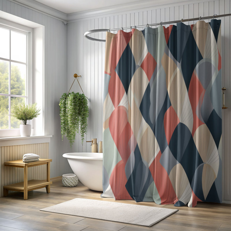 Eclectic Abstract - Premium Shower Curtain, 74"H x 71"W