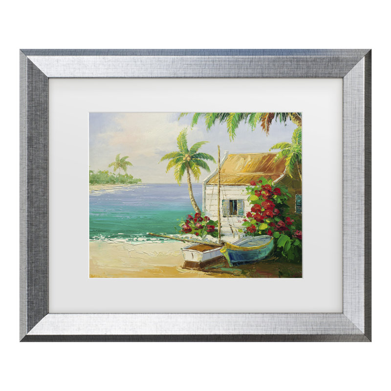 «Key West Breeze» Rio, art encadré mat, H 14,5 po x l 17,5 po x P 0,75 po, Argent