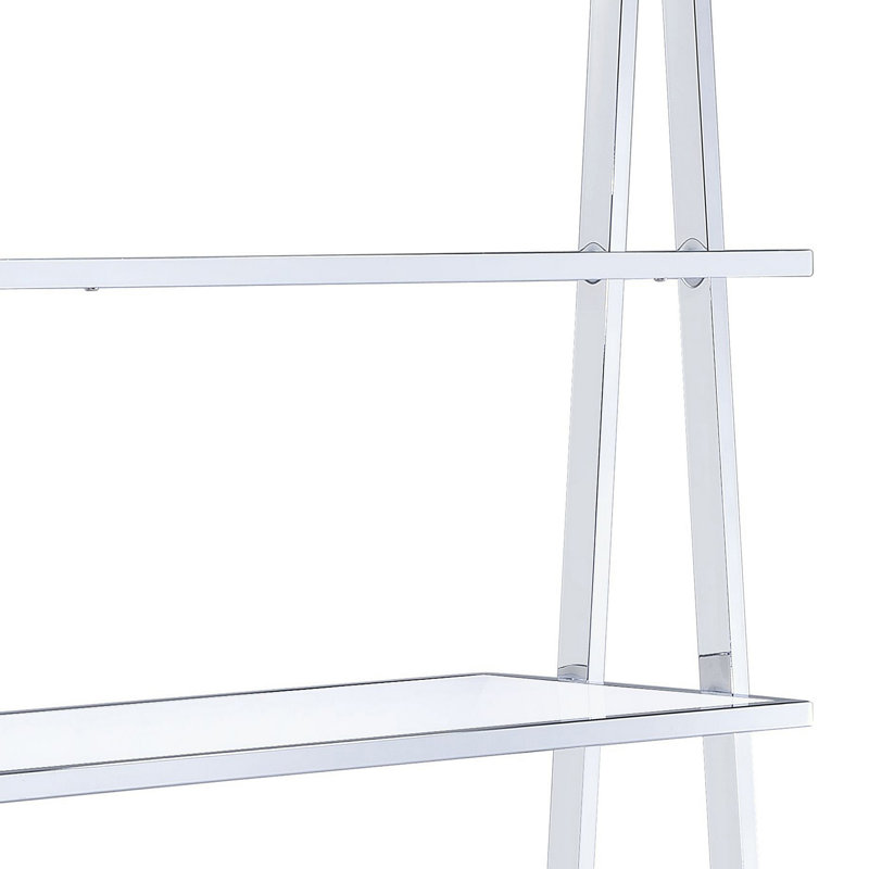 Modern Chrome Bookshelf with Multi-Tier Storage