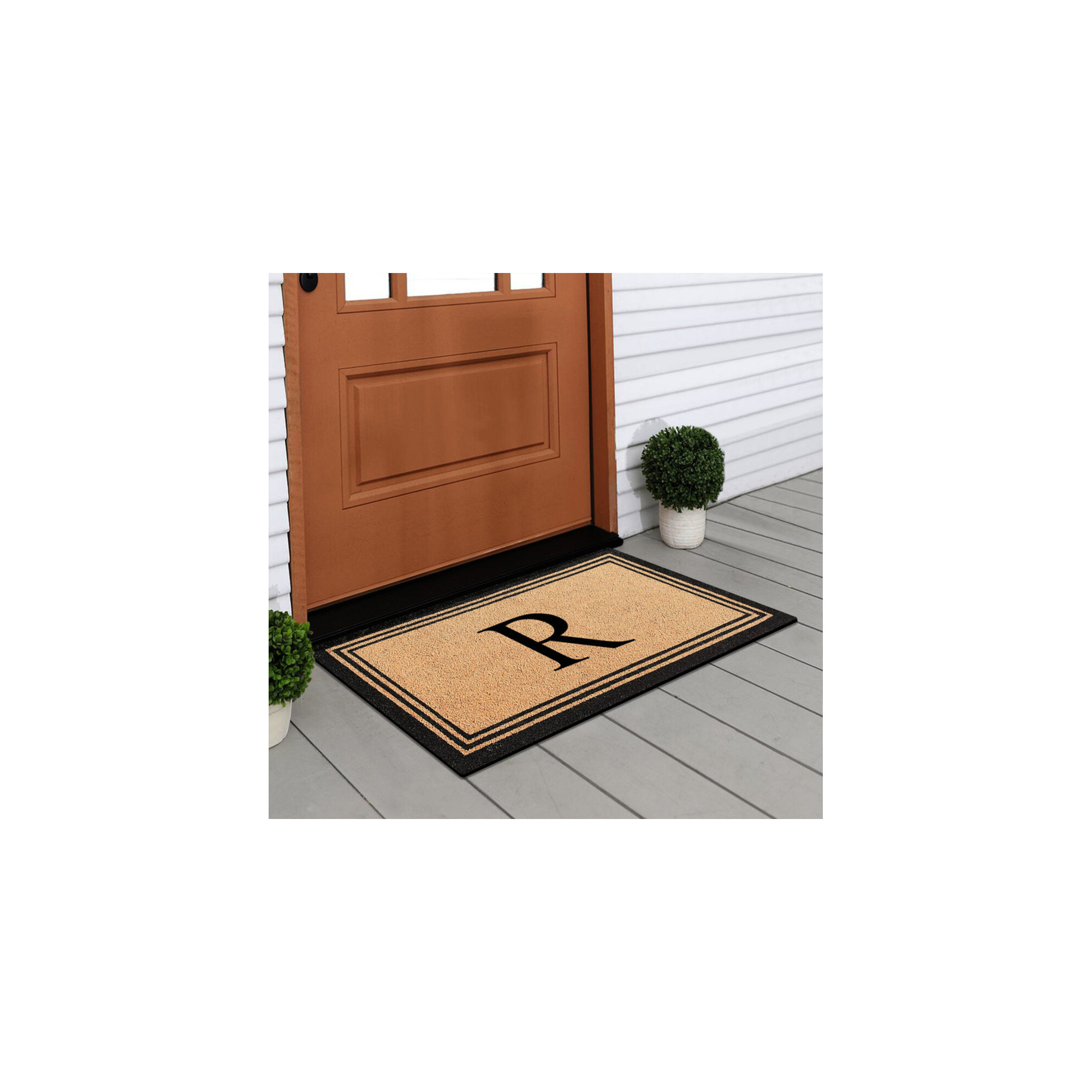 DeHond Pure Natural Coir Non-Slip Outdoor Door Mat, R, 18" X 30"