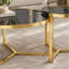 Ensemble de tables basses gigognes avec structure en métal doré, table basse ronde en verre trempé, table centrale moderne et glamour pour salon, 79,6 cm (31,34 po)