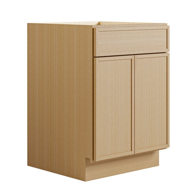 Modern White Oak Kitchen Base Cabinet With Plywood Box, Hinges, Custom Layouts