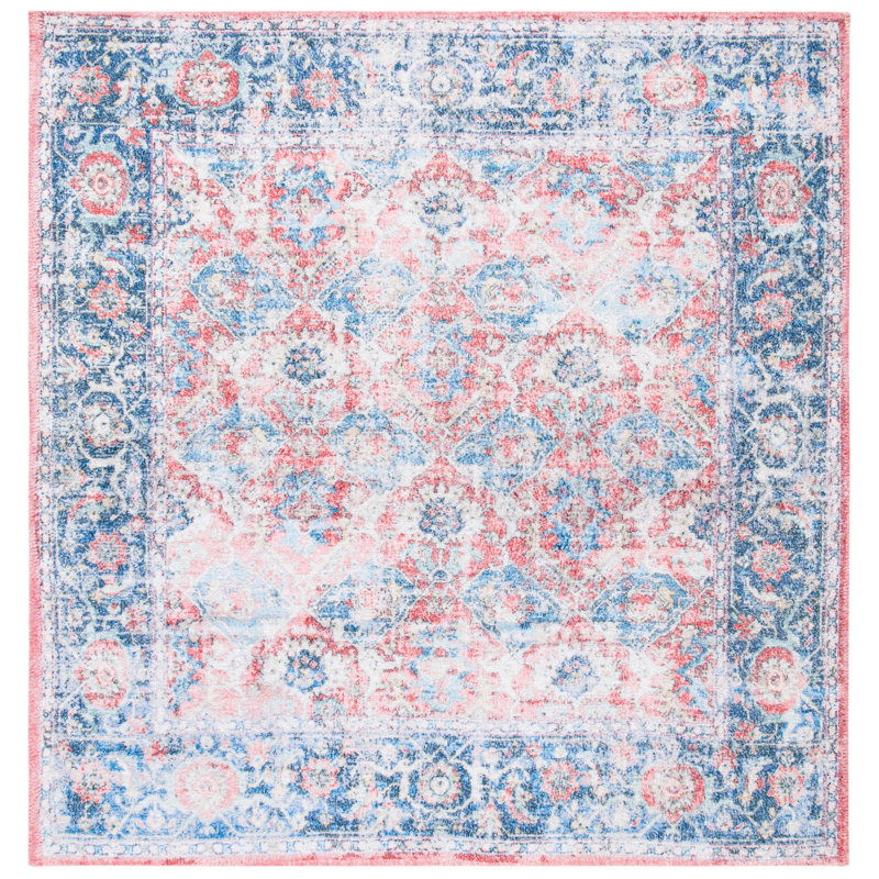Saffron Hand Loomed Performance Oriental Rug, Square 6'