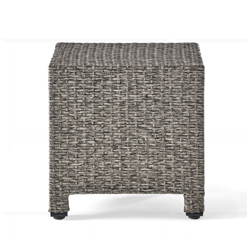 Outdoor Acacia Wood Patio Accent Table, Black