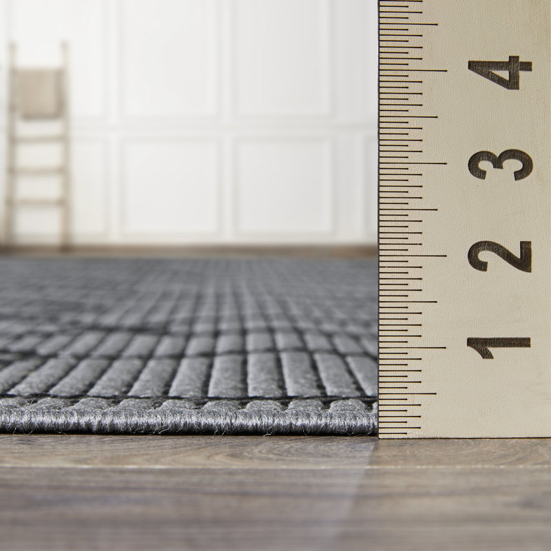 Tapis gris Annie-Jane Chendler, Rectangle 2 pi x 3 pi