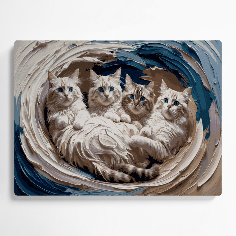 Cats Ragdoll, art mural en métal gris, H 11 po x l 14 po