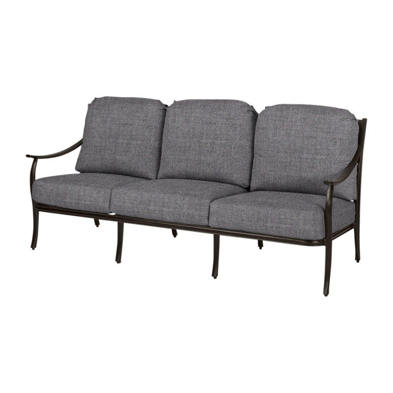 Edge Sofa with Sunbrella Cushions, Cast Slate Sunbrella® Plainweave, Midnight Gold