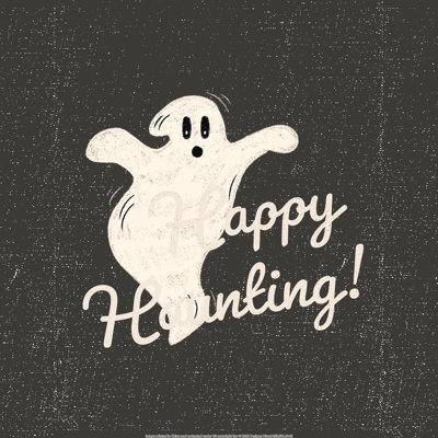 Happy Haunting Ghost - Wrapped Canvas Print