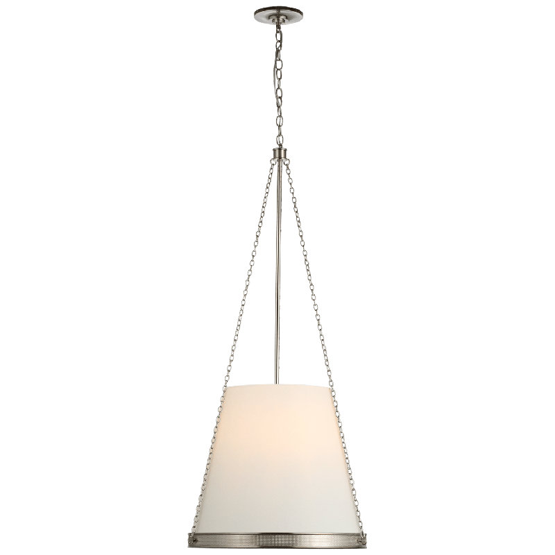 Marie Flanigan Reese 18" Pendant, Polished Nickel, White