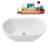 55" Streamline Soaking Glossy White Freestanding Tub and Tray With Internal Drain-101412992