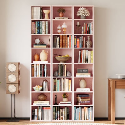 Bibliothèque étroite à 8 couches de conception étroite avec tablettes réglables ouvertes et porte-cubes