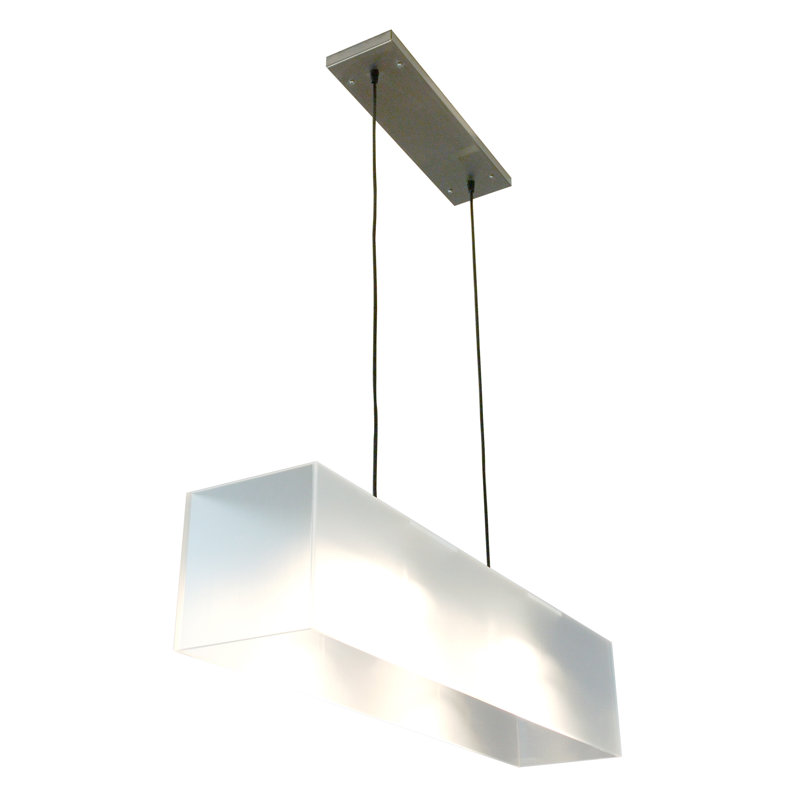 Lampe suspendue en acrylique blanc, Abat-jour givré