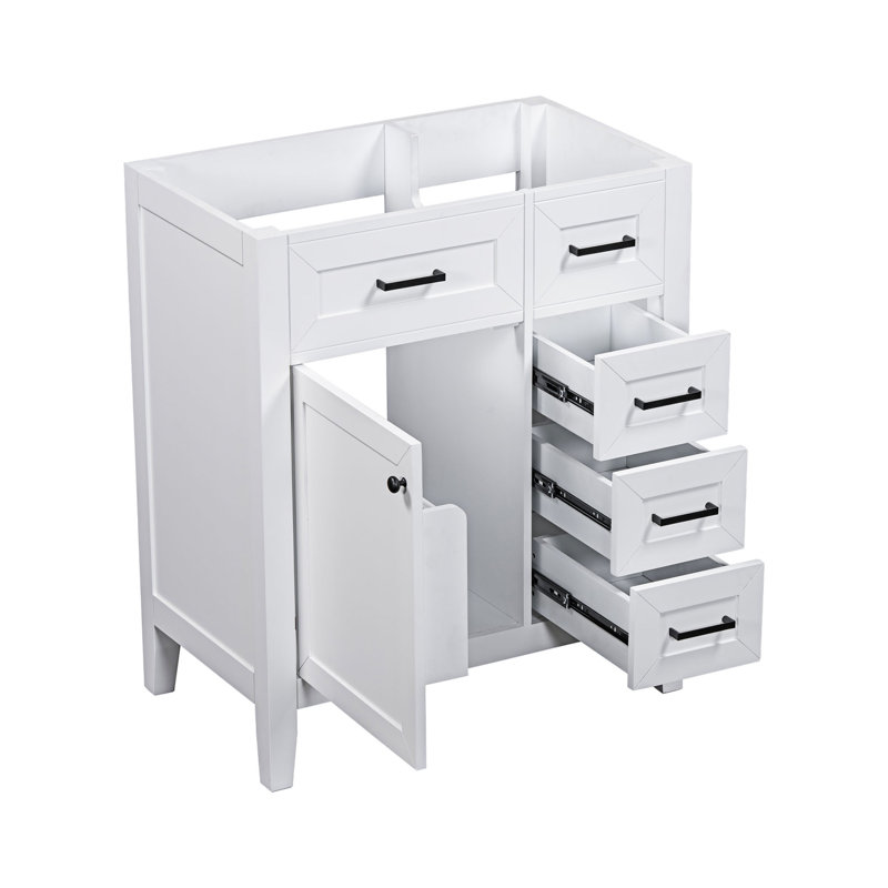 Base de meuble-lavabo simple 29,52 po seulement, Blanc