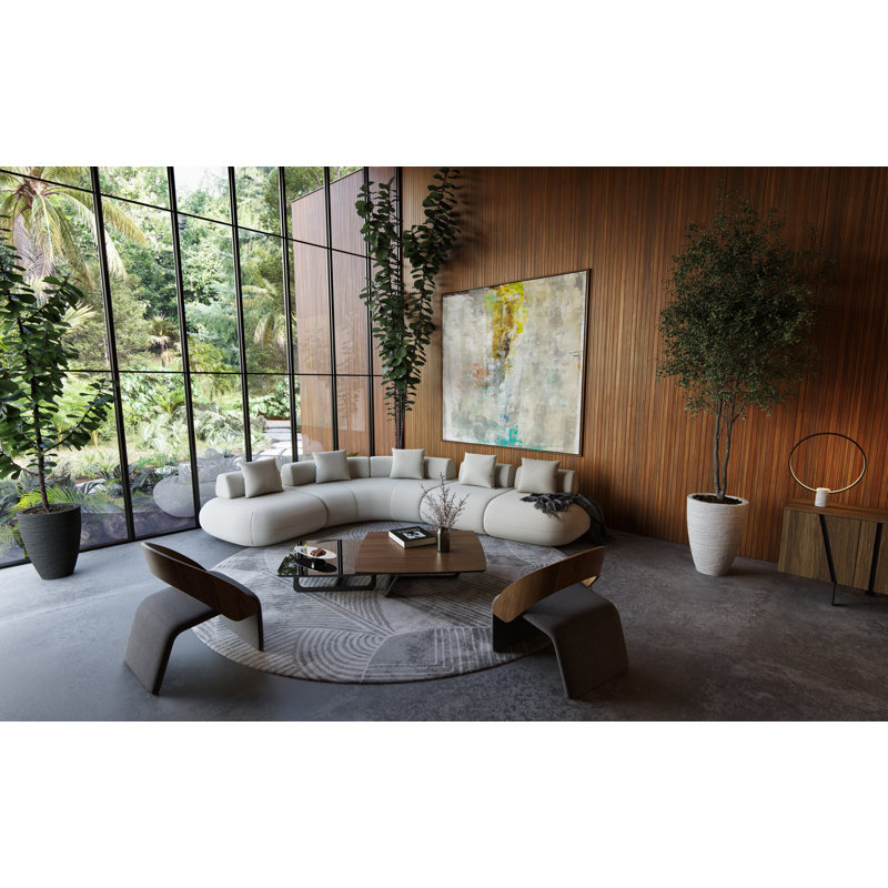 Messina Modular Sofa 05 In Vainilla Bouclet, 29" H x 154" W x 154" D