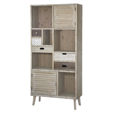Winding 187cm H x 90cm W Solid Wood Standard Bookcase