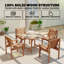 4 - Person Wood Patio Dining Set with Round Table-1536325415