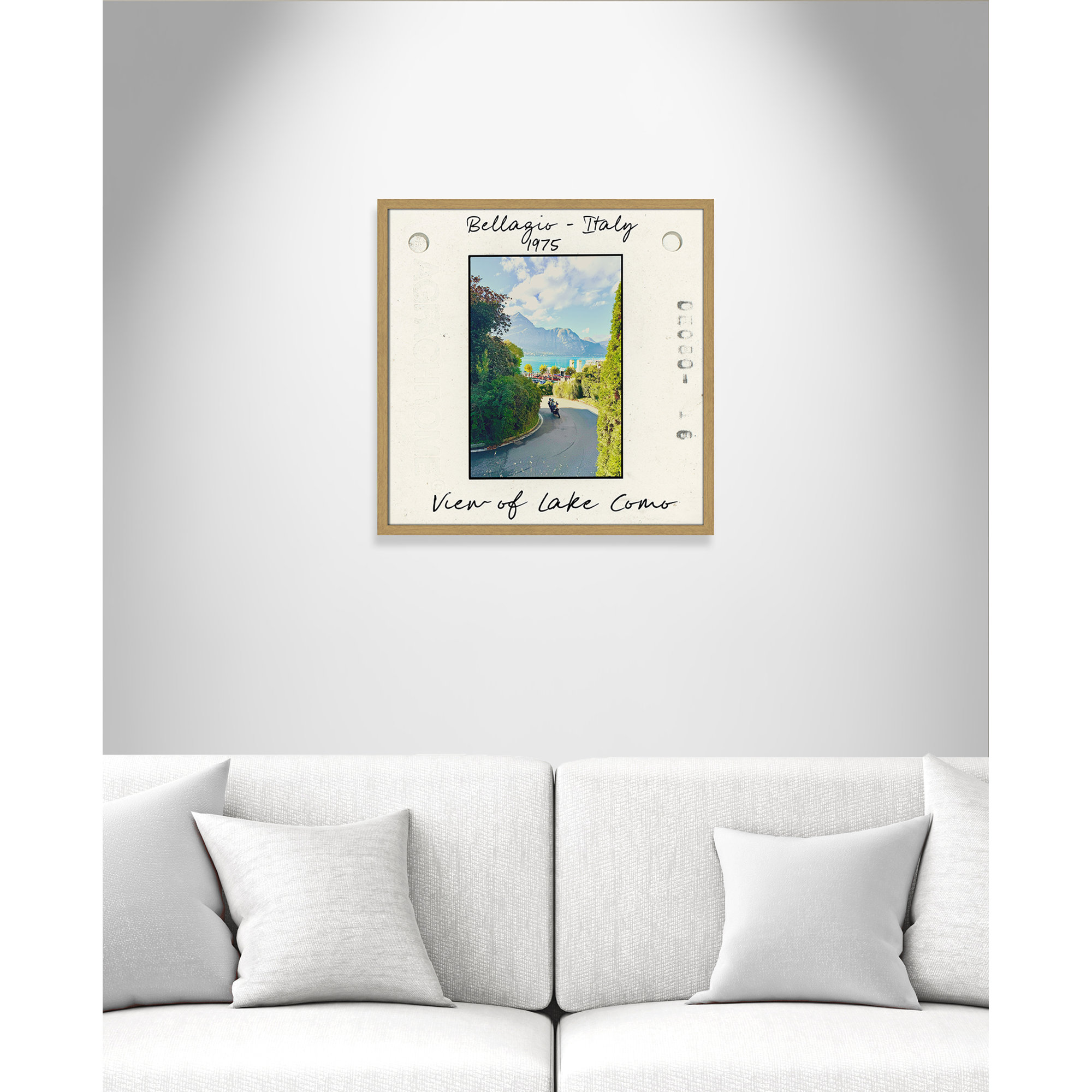 Belaggio, Italy - View of Lake Como Print by Susan Jill, Natural Single Picture Framed Paper, 23.5" H x 23.5" W x 0.75" D