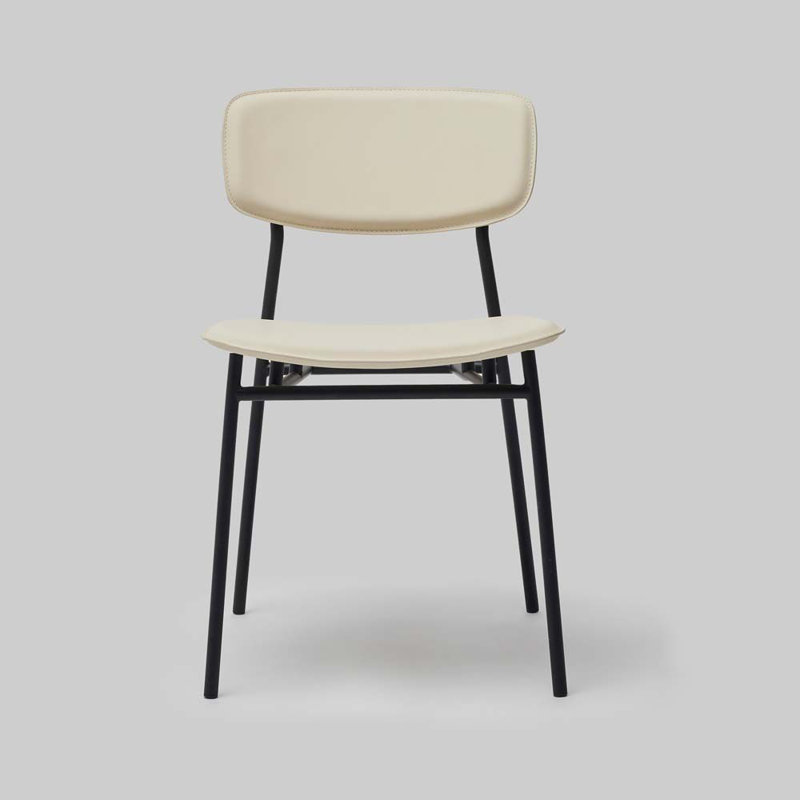 Albert Leather Dining Chair, Macadamia