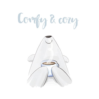 Comfy Cozy Polar Bear - Wrapped Canvas Print