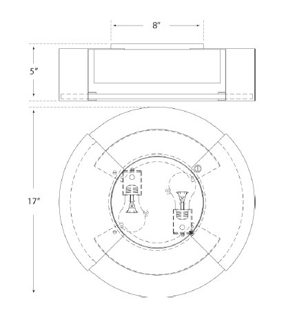 Kelly Wearstler Melange Small Flush Mount, 5" H x 17" W x 17" D, Bronze