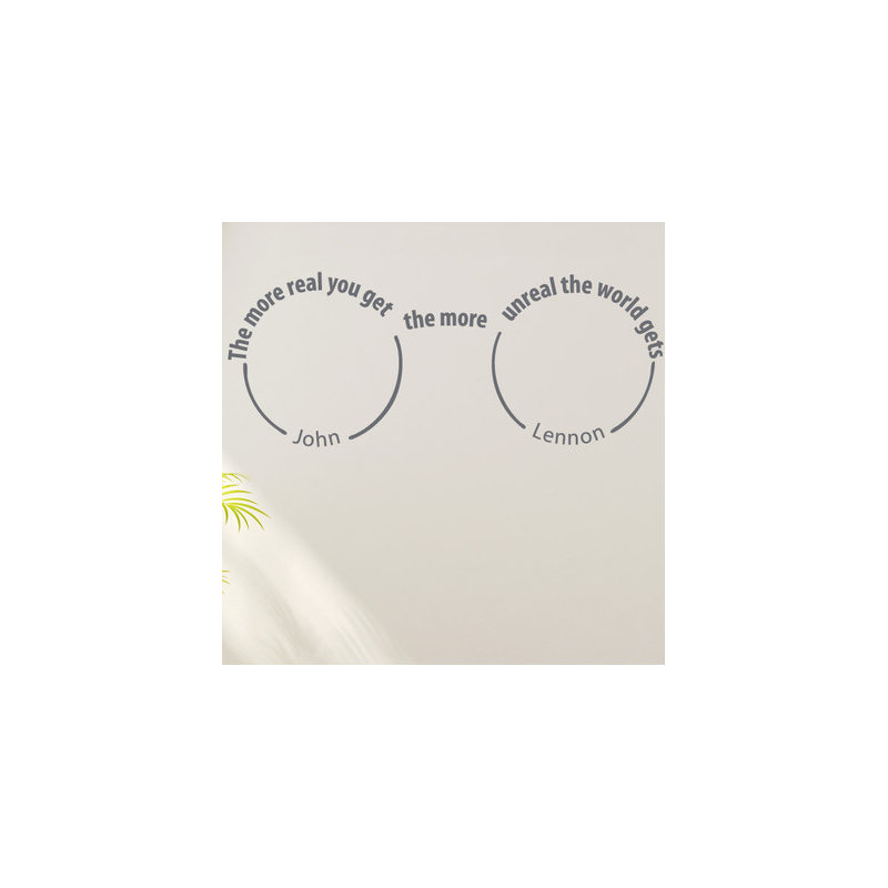 John Lennon Wall Sticker, Grey, Large