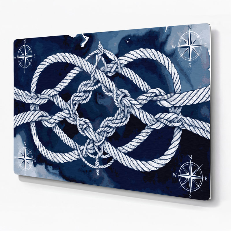 Art mural nautique bleu marine et blanc, H 11 po x l 14 po