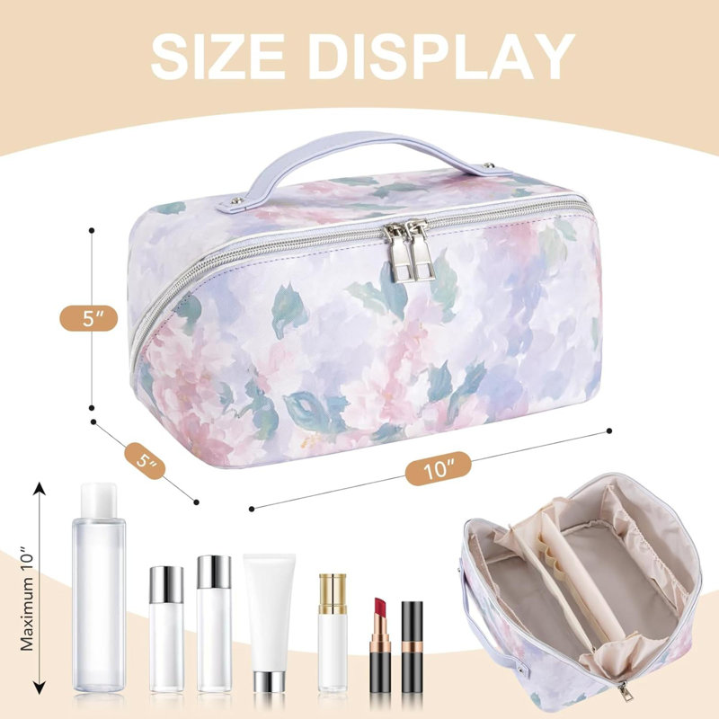 Trousse de voyage pour femme avec trousse de maquillage en polyuréthane