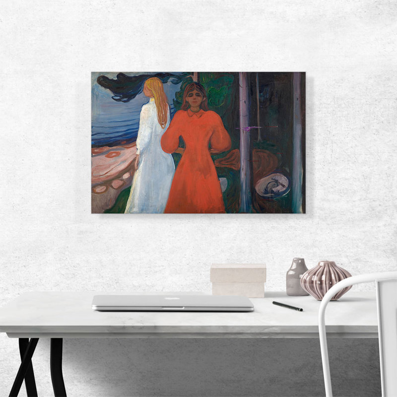 «Red and White 1900» par Edvard Munch, reproduction d'art sur toile tendue, H 18 po x l 26 po x P 1,5 po