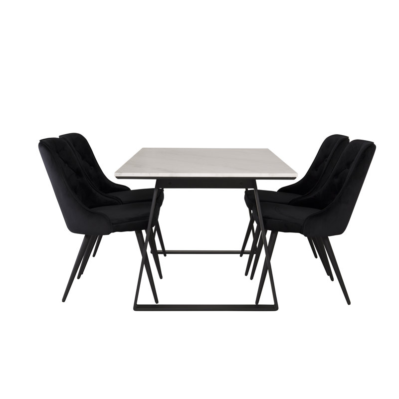 Mabel 4 - Person Dining Set, Black