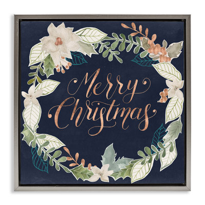 Art mural sur toile flottant avec couronne de Noël traditionnelle par Grace Popp